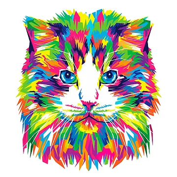 Artwork thumbnail, Colorful Cat by GoldenPaw Society