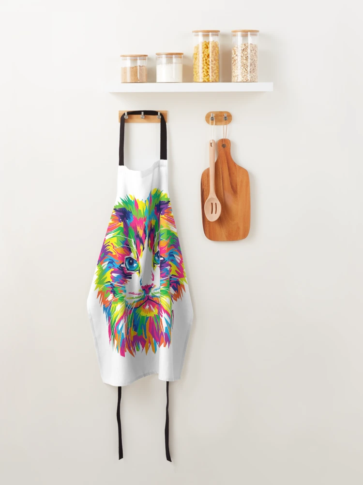 Thumbnail 4 of 6, Apron, Colorful Cat designed and sold by GoldenPaw Society.