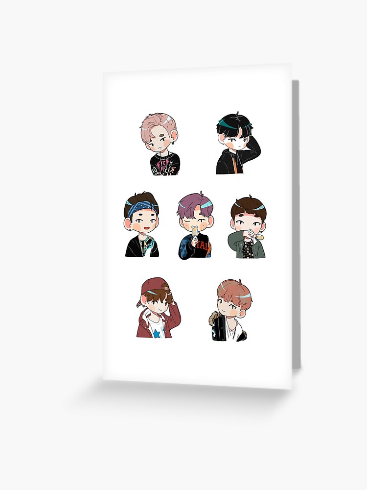 bts mini ynwa set greeting card by llama sama redbubble
