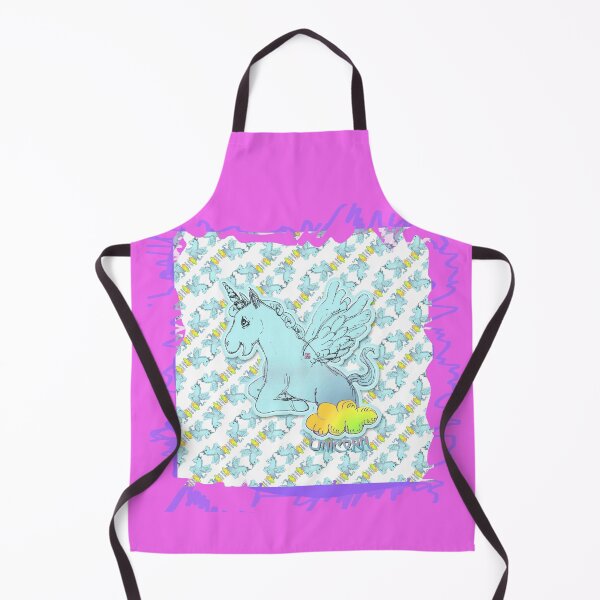 Item preview, Lila Unicorn Horse Popping Up From A Cloud (Original Drawing by ACCI) designed and sold by VanyssaGraphics.