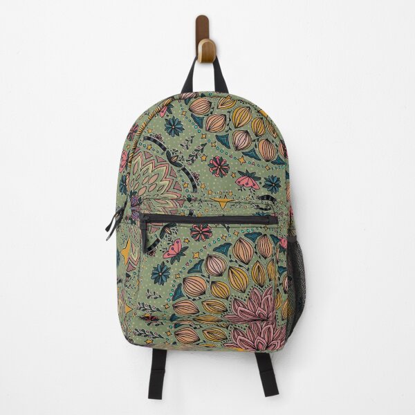 Item preview, Maximalist Folk Art Collection Mandala Moss Green designed and sold by Kristi Duggins.