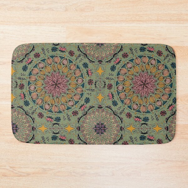 Item preview, Maximalist Folk Art Collection Mandala Moss Green designed and sold by Kristi Duggins.