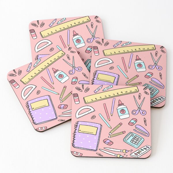 Item preview, School Supplies Pattern Pink designed and sold by Alexa Martin.