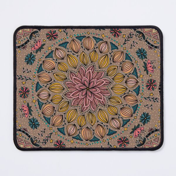 Item preview, Maximalist Folk Art Collection Mandala Mushroom Brown designed and sold by Kristi Duggins.