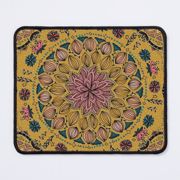 Item preview, Maximalist Folk Art Collection Mandala Mustard Yellow designed and sold by Kristi Duggins.