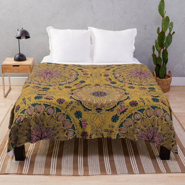 Item preview, Maximalist Folk Art Collection Mandala Mustard Yellow designed and sold by Kristi Duggins.