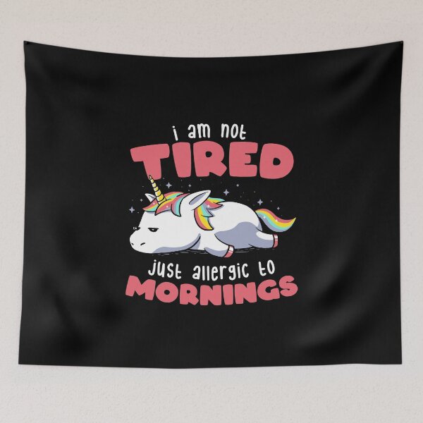 Item preview, Not Tired Just Allergic to Mornings - Lazy Funny Unicorn Gift designed and sold by EduEly.
