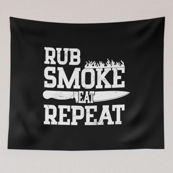 Item preview, Rub Smoke Eat Repeat BBQ Lover Barbeque Grilling Grill Dad designed and sold by haselshirt.