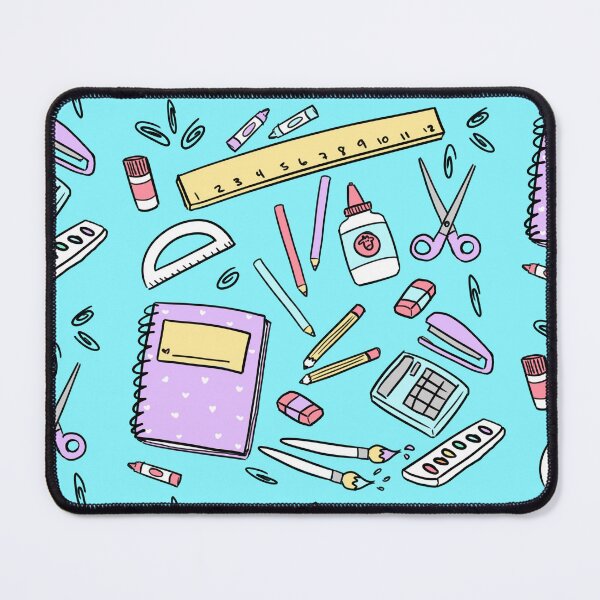 Item preview, School Supplies Pattern Blue designed and sold by Alexa Martin.