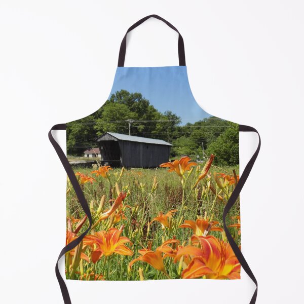 Item preview, Goddard Covered Bridge with Lilies designed and sold by gotucoveredart.
