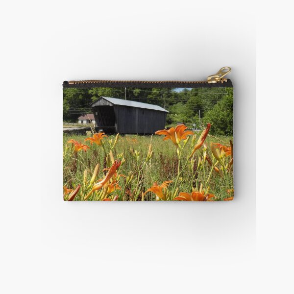 Item preview, Goddard Covered Bridge with Lilies designed and sold by gotucoveredart.