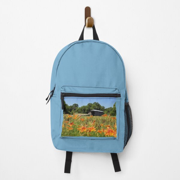 Item preview, Goddard Covered Bridge with Lilies designed and sold by gotucoveredart.
