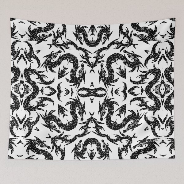 Item preview, Black Metallic Mythical Dragon Chinoiserie  designed and sold by DesignLust.