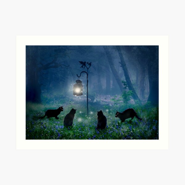 The Witches Cats Art Print