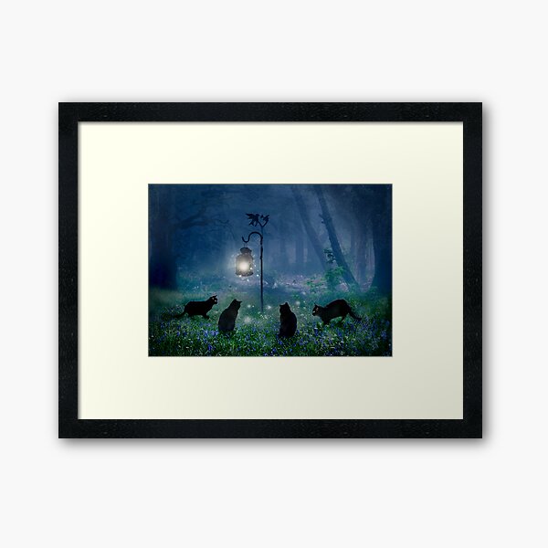 The Witches Cats Framed Art Print