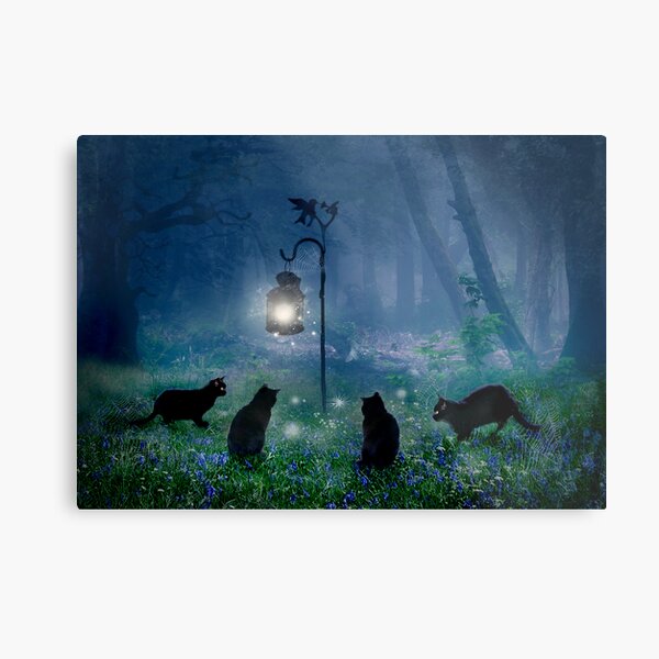 The Witches Cats Metal Print