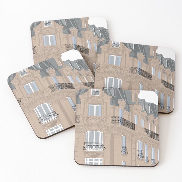 Item preview, Paris building | digital drawing of French architecture in beige colors designed and sold by illustratedbye.
