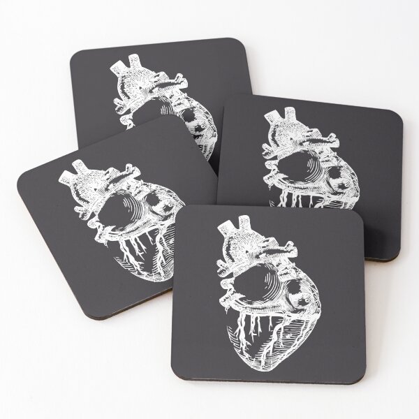 Item preview, anatomical heart white black outline sketch illustration designed and sold by opptop.