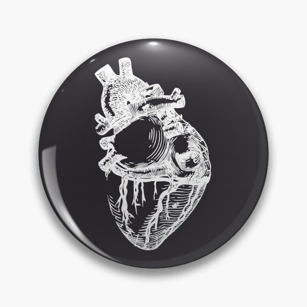 Item preview, anatomical heart white black outline sketch illustration designed and sold by opptop.