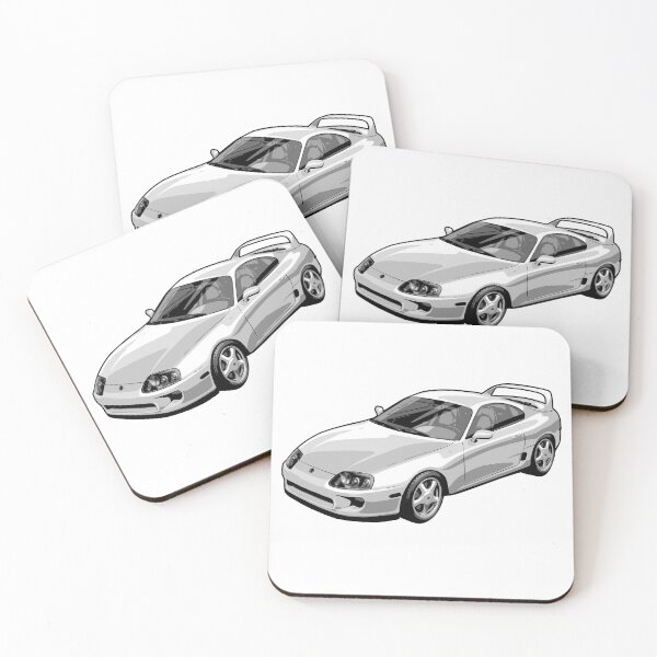 Item preview, Artwork Toyota Supra MK 4 A80 WHITE / SILVER  MK4 2JZ designed and sold by SketchNinja.