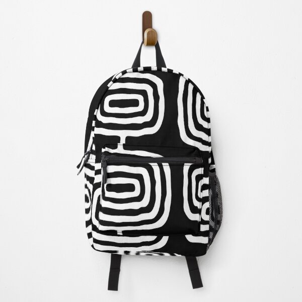 Item preview, Mid Century Modern Atomic Rings Pattern 653 Black and White designed and sold by tonymagnerart.