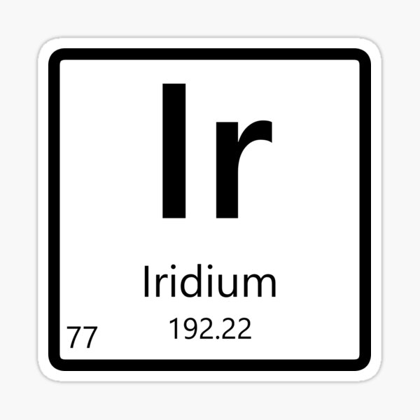 Iridium Periodic Table Of Elements Sticker For Sale By Ele Mental Redbubble 4346