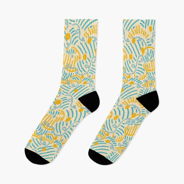 Item preview, Yellow Blue Doodle Lines designed and sold by SunLee Art.