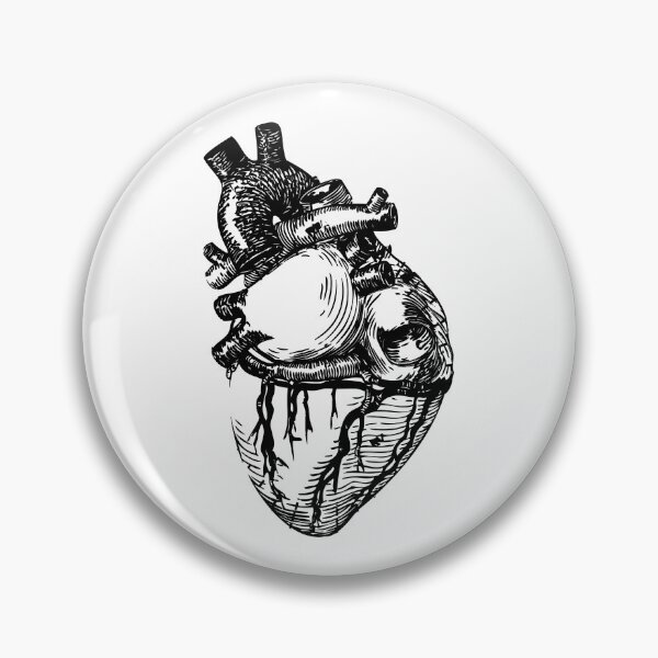 Item preview, anatomical heart black outline sketch illustration designed and sold by opptop.