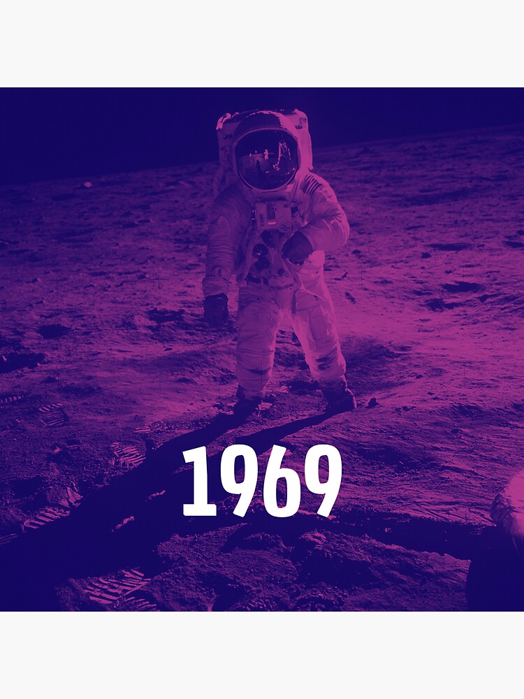 "1969 First man on the moon" Sticker for Sale by SpaceHope Redbubble