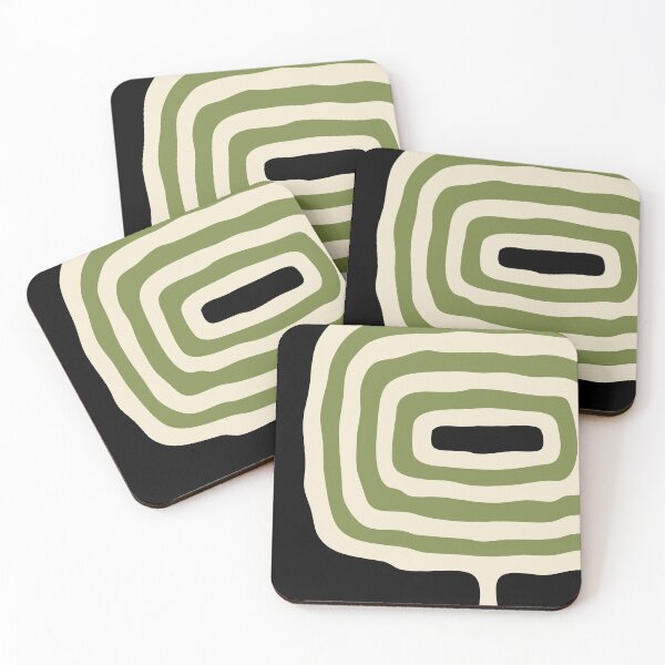 Artikelvorschau, Abstract Geometric Rings 227 Black Olive Green and Beige entworfen und verkauft von tonymagnerart.