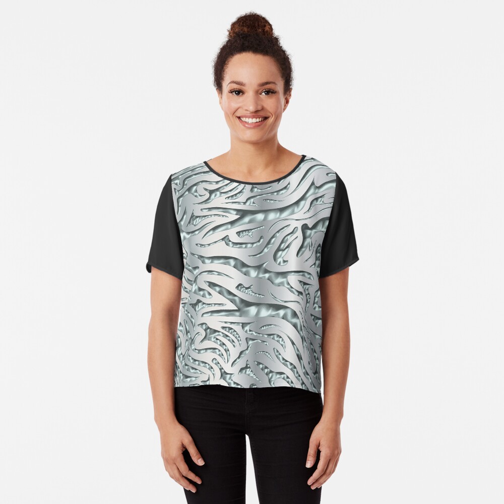 Brilliant embossed silver print Graphic T-Shirt by Martapp