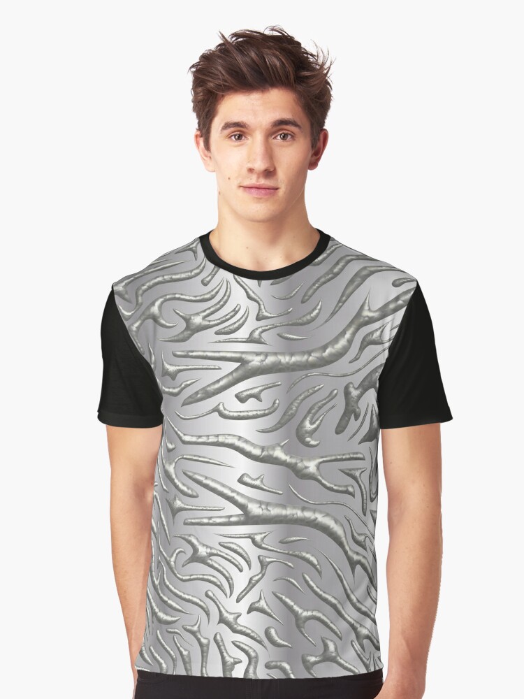 Brilliant embossed silver print Graphic T-Shirt by Martapp