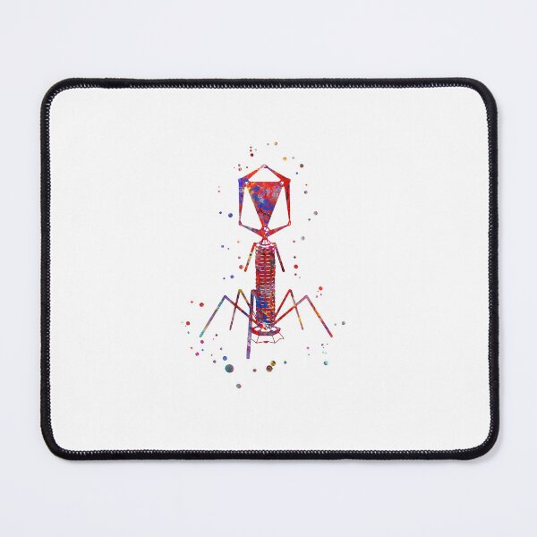 Item preview, Bacteriophage virus, watercolor bacteriophage, biotech art, medical art designed and sold by Rosaliartbook.