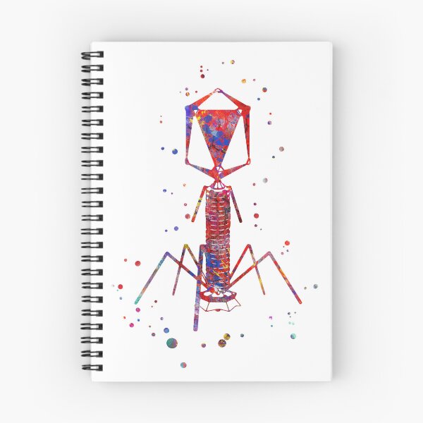 Item preview, Bacteriophage virus, watercolor bacteriophage, biotech art, medical art designed and sold by Rosaliartbook.