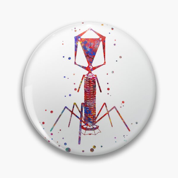 Item preview, Bacteriophage virus, watercolor bacteriophage, biotech art, medical art designed and sold by Rosaliartbook.