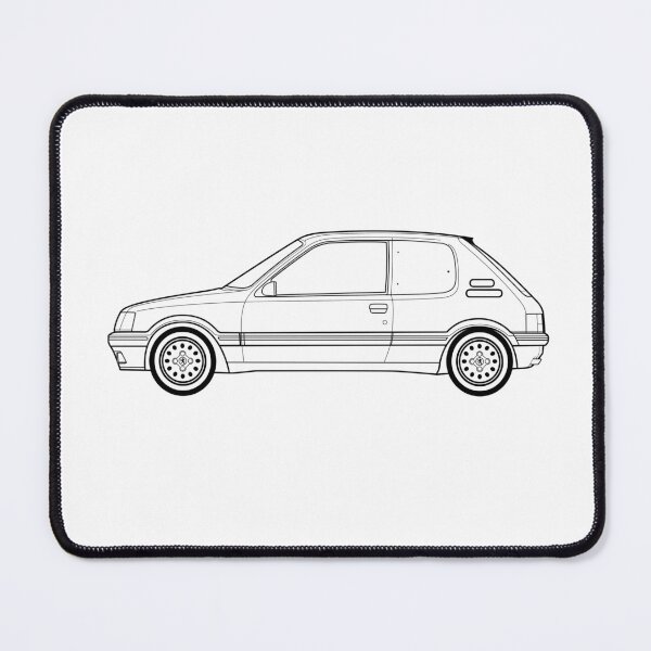 Item preview, Peu geot 205GTi Line drawing artwork designed and sold by RJWautographics.