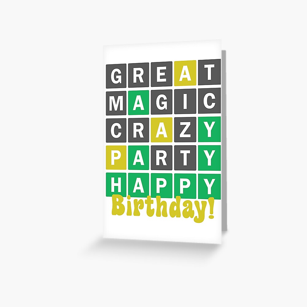 Tarjetas de felicitación «Feliz cumpleaños inspirado en Wordle, día de