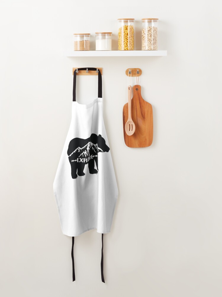 Thumbnail 4 of 6, Apron, Explore bear designed and sold by magz.