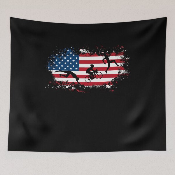 Item preview, triathlon american flag designed and sold by rachidhaz.