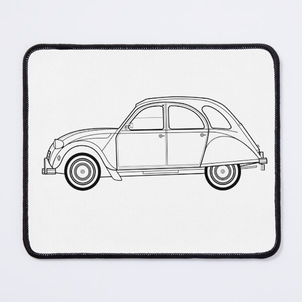 Item preview, 2CV line drawing artwork designed and sold by RJWautographics.