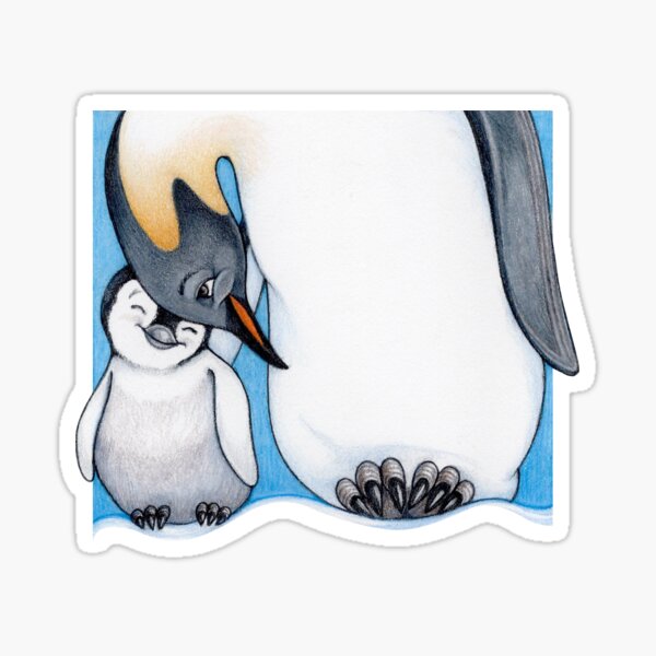 Penguin With Chick Sticker