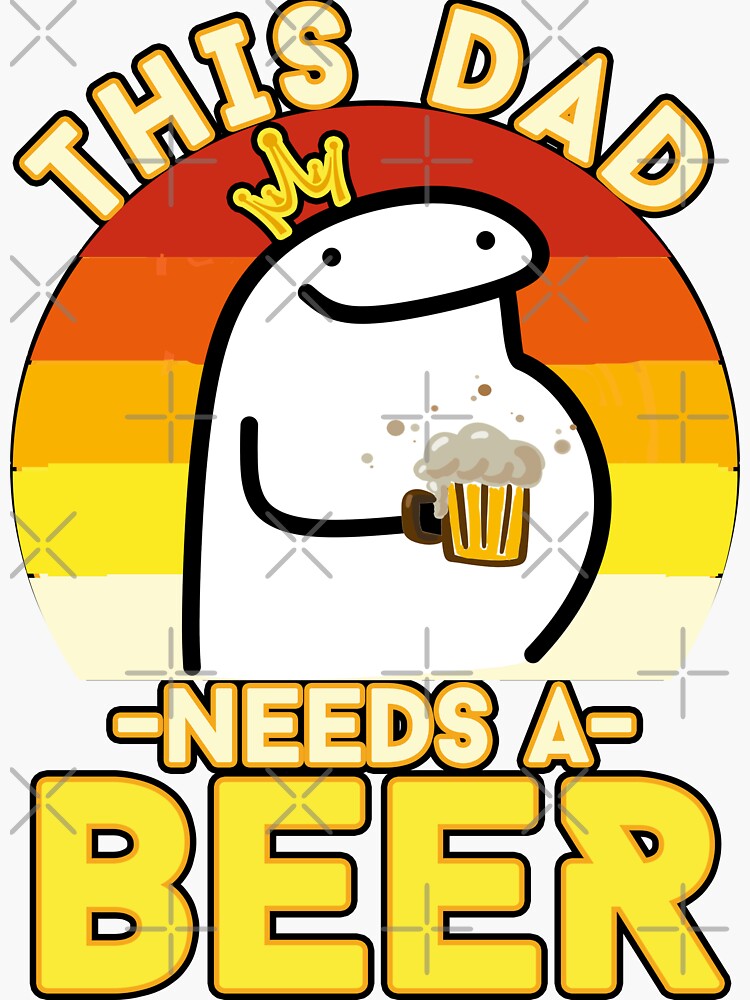 Pegatina Flork este papá necesita una cerveza de UTOPIAXD Redbubble