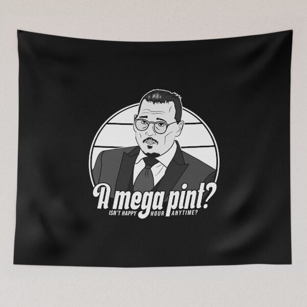 Item preview, A mega pint? Isn't happy hour anytime? Johnny Depp designed and sold by ActiveNerd.