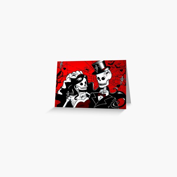 webbed skeleton wedding Greeting Card