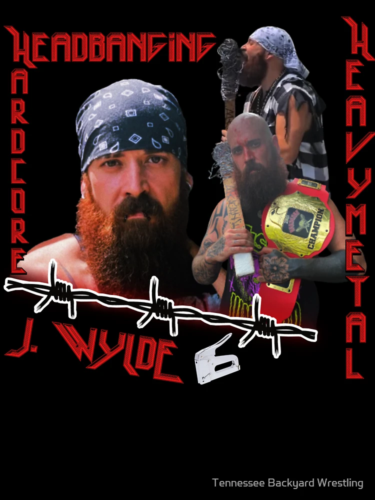 Thumbnail 7 of 7, Oversized T-Shirt, J Wylde Heavy Metal, Head Banging, Hardcore Merchandise designed and sold by Tennessee Backyard Wrestling.