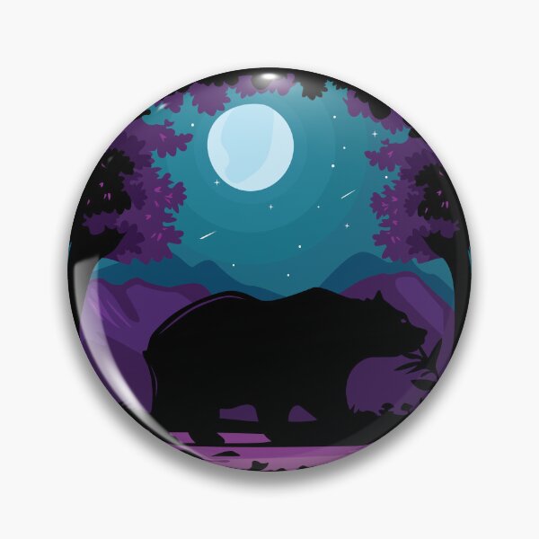 Item preview, Bear Full Moon Starry Night Forest Walking designed and sold by BakaOutfit.