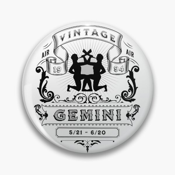 Item preview, The Zodiac Sign of Gemini Black and White Vintage 1994 designed and sold by rhombusOnion.