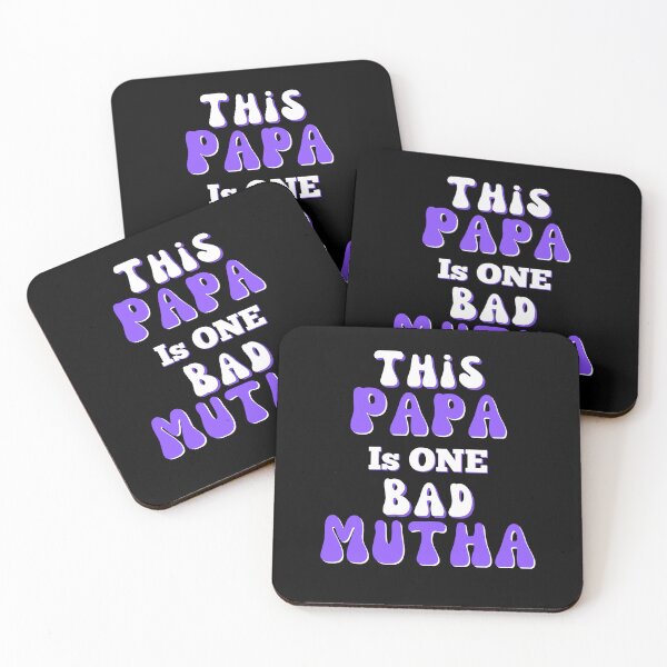 Item preview, Retro This Papa is One Bad Mutha Father's Day Birthday Gift Purple Letters designed and sold by podguy.