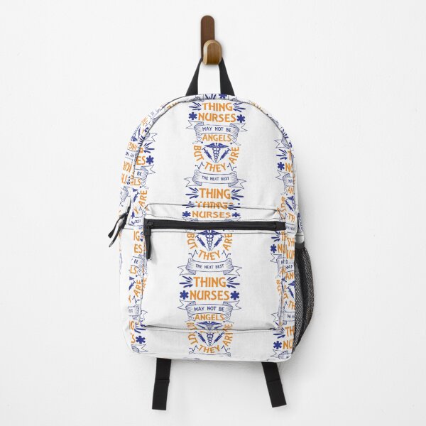 Item preview, Nurses May Not Be Angels But They Are The Next Best Thing Love Medical Motivational Quotes Saying Happy Life Apparel Essential Motivation Inspiration Joy Mood designed and sold by DesignByHeartUK.