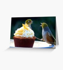 WHAT!! I'm Only Holding The Cupcake Up! - Silver-Eyes Greeting Card